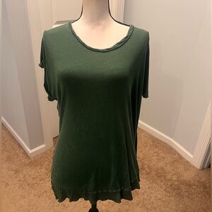 We The Free by Free People Green Linen Blend Oversized Tee XS